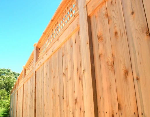 wooden cedar fence